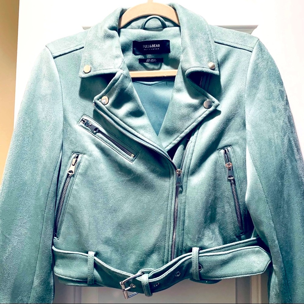 🆕Pull&Bear Faux suede biker jacket - Picture 6 of 7